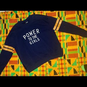 “Power To The Girls” Navy Blue Sweater